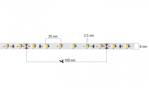LED trakovi 12 V in 24 V LED trak 4.8 W / m, 24 V, 3000 K, IP20