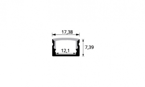 Aluminijasti profil za LED trak  ALU002/W